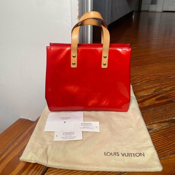 Louis Vuitton Red Monogram Vernis Reade PM Handbag w/Dust Bag & Maintenance Card - Picture 1 of 15